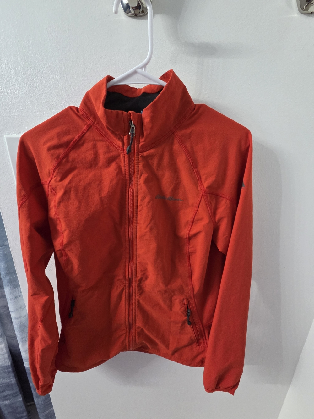 Eddie Bauer Bright Red Lightweight Zip-Front Rain Jacket